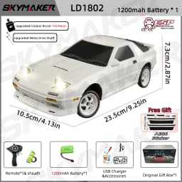 Skymaker AE86 Model LD1801 RX-7 FC LD1802 1:18 RC Drift Car 1/18 2.4G Remote Control ESP Gyroscope LED Mini RC Racing Car Toys