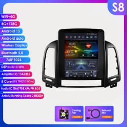 Hizpo 8Core 9.7 Inch Car Electronic Devices For Hyundai Santa Fe 2 2006 - 2012 2din Head Unit Carplay Radio Multimedia GPS WIFI