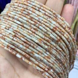 Natural Stone Beads 2x4mm Hematite Agate Jasper Crystal Cylinder Tube Loose Spacer Bead for Jewelry Making Diy Bracelet Necklace