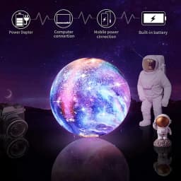 D2 3D Printing Moon Galaxy Lamp Light 16 Color Change Touch And Remote Control Kids Night Light Bedroom Room Decor As Gifts Lamp