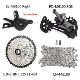 Shimano Deore M6100 1x12 Groupset M6100 Derailleurs MTB Mountain Bike 12S Shift Lever Chain Sunshine HG Cassette 52T 50T 46T 12V