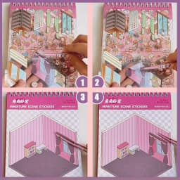 3D Sticker Scene Book,Include 20 Beautiful House Isometric 3D Space DIY Scene Stickers Book,Cute Art Stickers for Girls