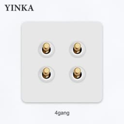 YNKA Stainless Steel Wall Light Switch White Panel with Gold Toggle ,AC110–250V Durable Scratch Resistant Decorative Wall Switch