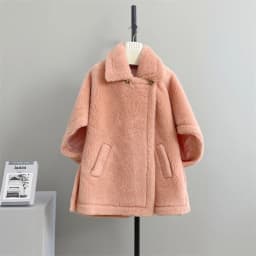 Young Style Lamb Fur Coat Max Camel down Teddy Cloak Outerwear Korean Version Long Sleeve Batwing Shape Wool Leather Jacket