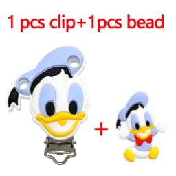 2pcs/set Silicone Cartoon Animal Pacifier Clip Molar Bead DIY Pacifier Chain Jewelry Accessories
