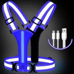 LED Running Vest USB Rechargeable Reflective Cycling Security Vest High Visibility Night Running Riding Clothing for Kids Adults