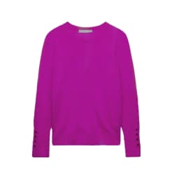 KEYANKETIAN Women's O-Necked Long Sleeves With Buttons Pullover Sweater Female Casual Solid High-Stretch Shirts Chic Ladies Top