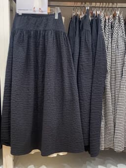 Summer Style A-Line Skirt Bubble Fabric Plaid Long Skirt High Waist Commute Friendly Mid-Length Color Other Material