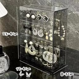 Transparent Jewelry Organizer Box Vertical Pulling Jewelry Box Dustproof Display Stand High-capacity Storage Hanging Accessories