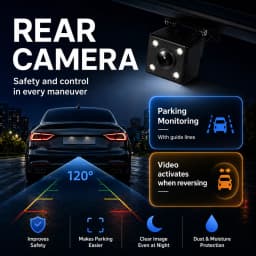 3 Channel Dash Cam 1080P Front Rear Inside Camera 170 Degree Wide Angle Night Vision Loop Recording G-Sensor Rear Camera Car DVR