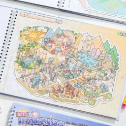 Mr. Paper 20pcs Oversized Miniature Scene Sticker Book 7.0 3D Diorama Journal Decor, Creative Collage Material DIY Stress Relief
