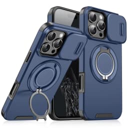 Heavy-duty Rugged Magnetic Stand Case For iPhone 18 17 Air 16 E 15 14 13 12 Pro Max Plus Slide Camera Protect For Magsafe Cover