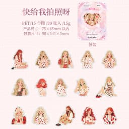 30pcs/1lot Kawaii Scrapbook Stickers Couple's Weekend Junk Journal Gold Planner Stationery Sticker Planner Decorative