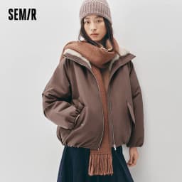 Semir Women Padded Jacket Thermal Warmth Waterproof Windproof Stain Resistant Oversized Fit Mid Length 2026 Winter