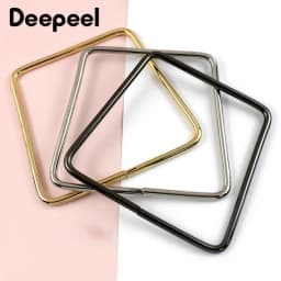 2Pcs Deepeel 12cm Metal Square Ring Bag Handles Purse Frame Kiss Clasp Women Handbag WovenBag Handle Replace Bags Accessories