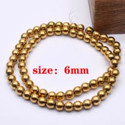 Plated Genuine Gold Color Retention AAA+ Natural Hematite Stone Spacer Loose Beads For Jewelry Making Diy Bracelets Finding