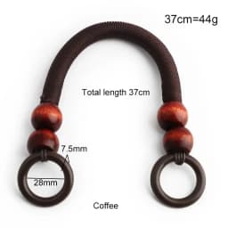2/4Pcs 37/48cm Wooden Beaded Purse Frame Rope Wrapped Bag Handles for Crochet Beach Totes DIY Bags Making Replacement Supplies