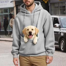 Hot Selling Hoodie 2025 Man Pullover Unisex Cat And Dog Bag Hooded Sweatshirt Pocket Pet Bag Holder Fleece Sweatshirts For Man