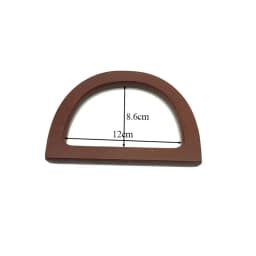 1/2Pc Round D-shaped Wooden Bag Handle Metal Ring Handbag Handles Replacement DIY Purse Luggage Handcrafted Accessories for Bags