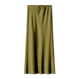 2026 Spring Summer Solid Color Satin Long Skirt For Women High Waist Lace-Up Fashion Elegant Faldas Light Luxury Women's Skirt