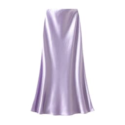 Thick Glossy Satin Midi Skirt Elegant Quiet Luxury Basic High-Waist Skirt or All Seasons