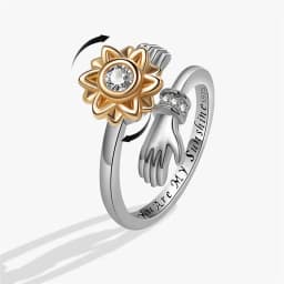 2026 Fashion Beads Anxiety Ring Fidget Spinner Rings Korea Crystal Butterfly Flower Star Moon Ring Anti Stress Jewelry Gift