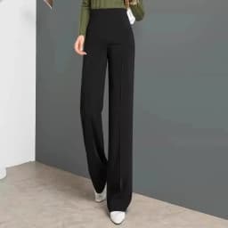 High Waist Khaki Suit Wide Leg Women's Full Pants 2025 New Spring Summer Female Elegant Minimalism Straight Loose Trousers