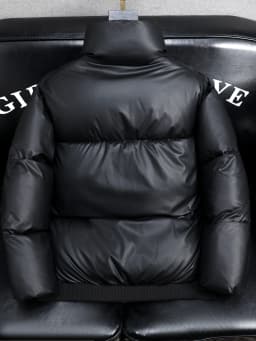 2025 Winter Men's Thickened down Cotton Jacket PU Leather Cold Resistance Warm Fashionable City Style Long Sleeve Regular Fit