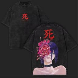2026 Chainsaw Man Reze Double Sided Vintage Washed T-Shirt Oversized Y2K Cotton Tee For Anime Fans And Passionate Enthusiasts