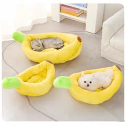 Pet Banana Shaped Plush Bed Soft Warm Nest Sleep Available All Seasons Specially Designed For Cats And Dogs Pet Gift