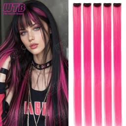 10 PCS Colored Synthetic Hair Extension Wigs for Women BB Clip Style Straight Hair Extension Wigs Suitable for Holiday Events