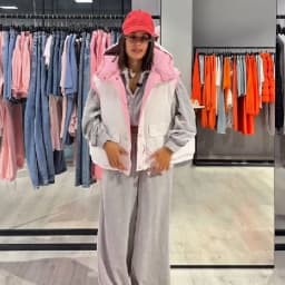 Women 3 in 1 Puffer Jacket Reversible Wear Detachable Sleeves Oversized Loose Fit Hooded Coat Casual Winter Ladies Outerwear