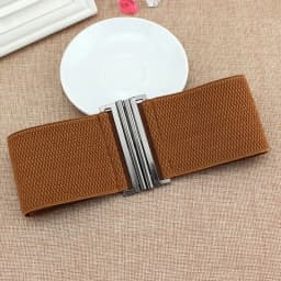 New Wide Elastic Belt Solid Color Corset Belt Metal Buckle Lady Fashion Cummerbands Stretch Cinch Waistband Women Waist Belt