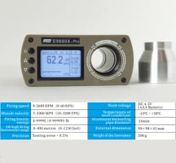 E9800X-Pro Bullet Firing Speed Chronograph LCD Chronoscope Is Upgraded Version of the E9800X Speed Tester Measuring Instruments