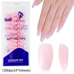 150Pcs/set White French Gel Nail Tips Medium Almond Nude Pink Press On Nail French Tips Matte/Glossy Frosted Soft Gel Nail Tips