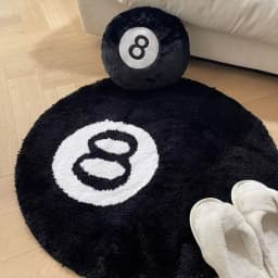 VIKAMA Billiards Black Eight Carpet Warmth Retention & Anti-Slip Bathroom Mat Bedroom Entrance & Bedside Rug Home Decor