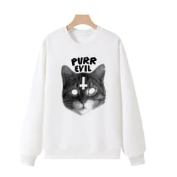 Retro Chic Casual Sweatshirt Classic Personality Bizarre Cat Print Pullover Fashion Winter High Street Hip Hop Y2K Punk Hoodie
