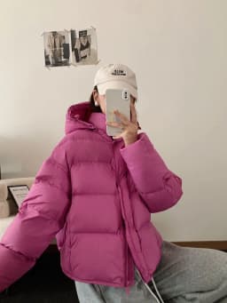 Korean Cropped Hooded Down Jacket for Women Winter Thickened White Duck Down Coats Woman Solid Color All Match Puffer Jackets
