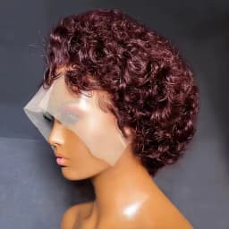 Short Pixie Cut Wig Curly Bob Lace Front Human Hair Wig 200Density 13X1 PrePulcked Lace Wigs For Black Women Cheap Brazilian Wig