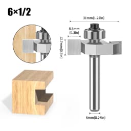 1pc 6mm 12mm Shank Ball T-cutter Woodworking Milling Router Bit Slotting Cutter 2-in-1 Slotting Crabapple Angle Milling Cutter