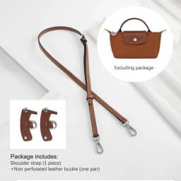 1set Bag Leather Strap For Longchamp Universite Mini Bag Shoulder Strap New Gray Mini Bag Punch-free Modification Accessory