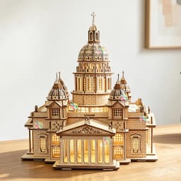 3D Wooden Puzzle Royal Castle Isaac's Cathedral in Russia Model With LED Light Assembly Kits For Adult DIY Decoration for Gifts