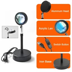 Sunset Mood Light Multiple Colors Sunset Projection Lamp with Remote Night Light for Room Bedroom Decoration Sunset Lamp Usb