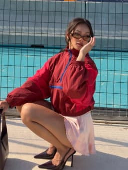 Contrast Color Fashion Wind Jacket Turn Down Collar Zipper Elastic Cuff Hem Long Sleeve Windproof Coat 2026 Autumn Women Coats