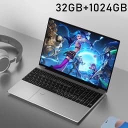 2026 Silver Laptop 15.6-inch Gaming Computer Intel i9-9900 IPS HD Video 16 GB/32GB ddr3 1024GB/2048GB ssd M.2 Windows 11 Notebo