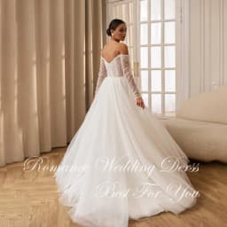 Modern Off The Shoulder Beading A-Line Wedding Dress 2026 V-Neck Pleat Side Slit Lace Open Back Vestidos De Novia Customized