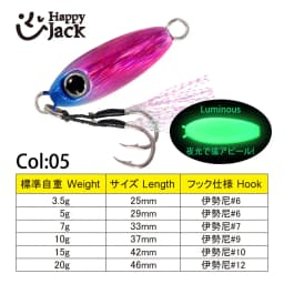 HappyJack Rockfishing Slow Drop Micro Cast Metal Jig 3.5G 5G 7G 10G 15G 20G Micro Jig Shore Casting Jigging Spoon Saltwater JIG