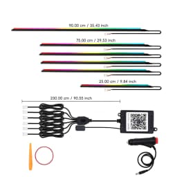 5/6/9/10in1 Symphony Car Ambient Light Interior Acrylic Guide LED Strip Light Cigarette Decoration Atmosphere Lamp APP Control