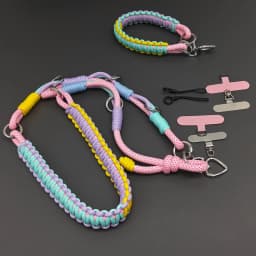 Outdoor Multi-purpose Adjustable Replacement Bag Strap Hand-braided Paracord Camera Phone Crossbody Lanyard Decorative Chain