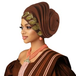 Already Made African Headtie Turban Cap Lady Head Wraps Nigerian Diamond Wedding Auto Gele Party Headgear Headpiece Hat Outfits